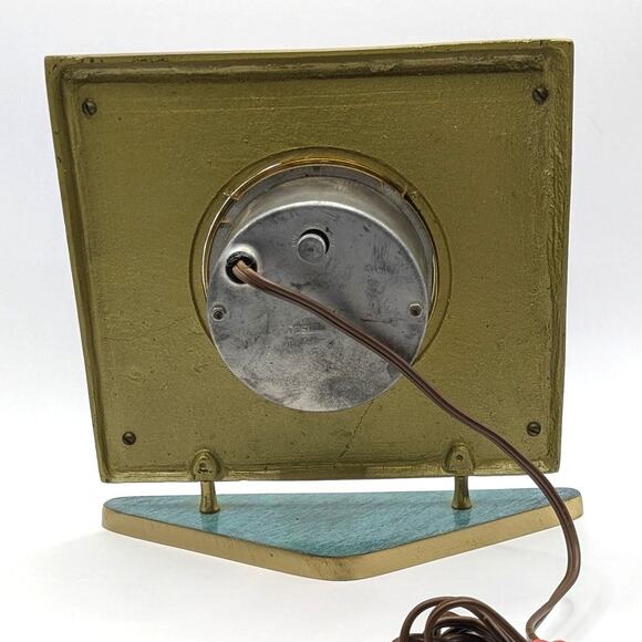 Vintage Blue and Brass Judaica Hebrew 12 Tribes Electric Mantle Clock Israel - Picture 5 of 7